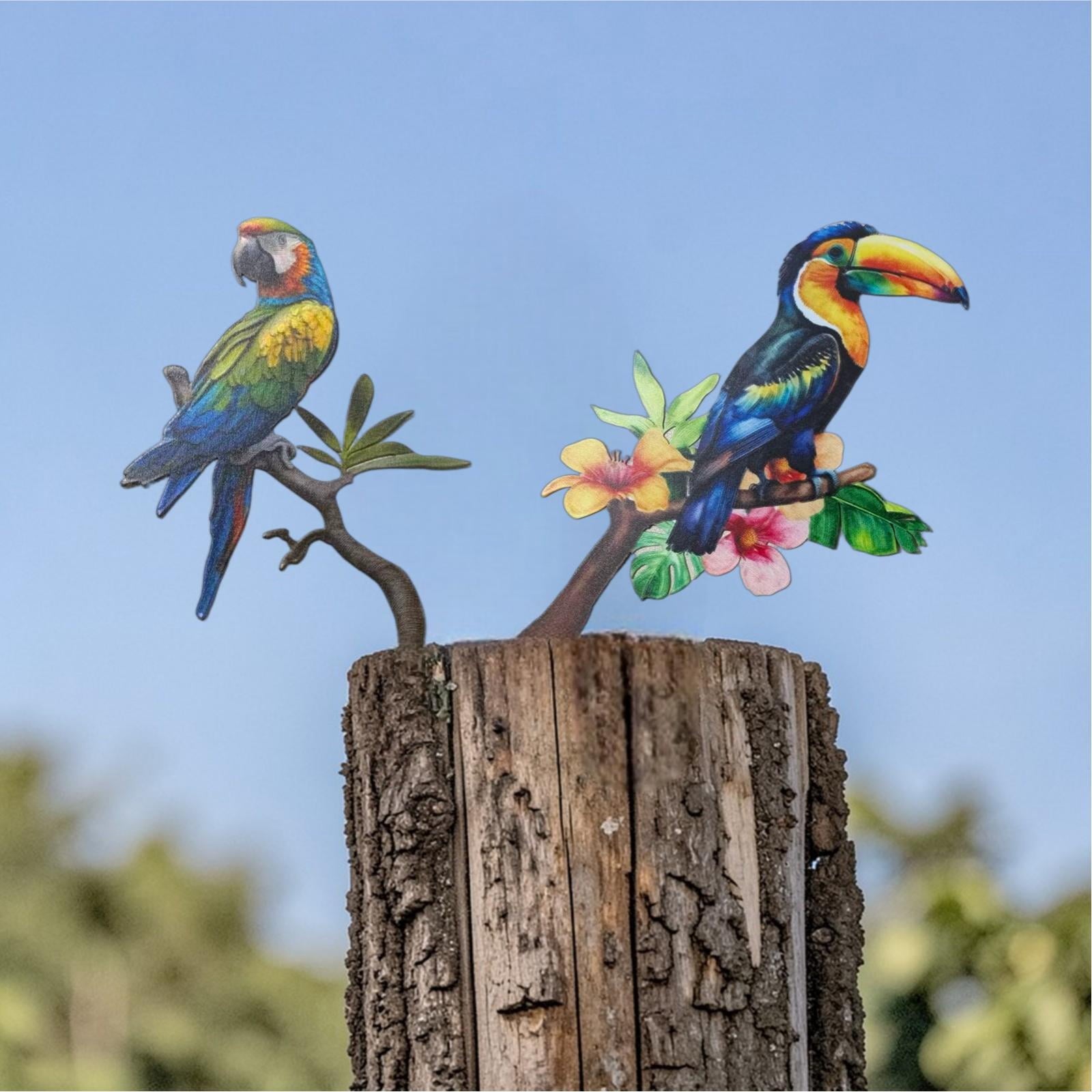 Colorful Bird Garden Stakes